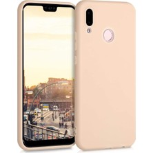 Case 4U Huawei P20 Lite Kılıf Klasik Mat Renkli Yumuşak Premier Silikon Gold