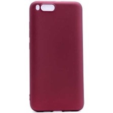 Case 4U Xiaomi Mi 6 Kılıf Klasik Mat Renkli Yumuşak Premier Silikon Bordo