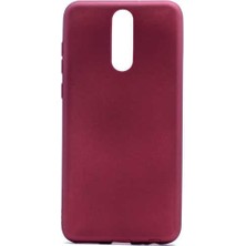 Case 4U Huawei Mate 10 Lite Kılıf Klasik Mat Silikon Lüks Arka Kapak Premier Mürdüm