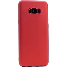 Case 4U Samsung Galaxy S8 Plus Kılıf Klasik Mat Renkli Yumuşak Premier Silikon Kırmızı
