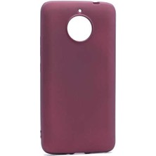Case 4U Lenovo Moto E4 Plus Kılıf Klasik Mat Renkli Yumuşak Premier Silikon Mürdüm
