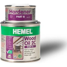 Hemel Wood Oil 2c-Ahşaplar Için Çift Komponentli Yağ Clear ŞEFFAF-0,300 Lt