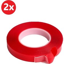 Hilal Shops 2'li Akrilik Şeffaf Süper Güçlü Çift Taraflı Bant 15 mm x 5 M