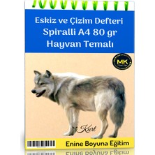 Kurt Temalı Eskiz ve Çizim Defteri Kraft Spiralli 100 Sayfa A4 80 gr
