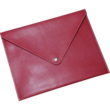 2K Kaymaz 2k 140-6 Suni Deri A5 Çıtçıtlı Zarf Çanta Kırmızı