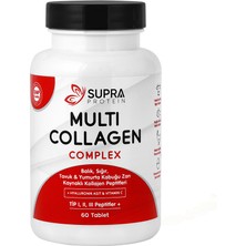 Supra Protein Multi Collagen Complex 60 Tablet- Tip 1, 2, 3, 5, 10 Formda Balık, Sığır, Tavuk, Yumurta Kabuğu Zarı Kolajen Karışımı + Hyaluronik Asit & Vitamin C
