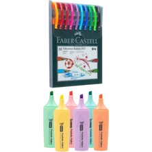 Faber-Castell 1425 Tükenmez Kalem 10 Renk  + Mikro MK-605 Pastel Fosforlu 6'lı