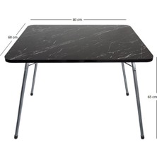 Bofigo 60X80 Granit Desenli Katlanır Masa + 2 Adet Katlanır Sandalye Kamp Seti Bahçe Takımı Yeşil