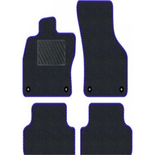 Tegin Honda Hr-V 1 1999-2006 Siyah Halı Mavi Kenar  Çapraz Çizgi Topuk Paspas