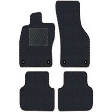 Tegin Renault Megane 3 2008-2016 Hatchback Siyah Halı Siyah Kenar  Çapraz Çizgi Topuk Paspas