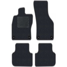 Tegin Renault Laguna 2 2001-2007 Siyah Halı Gri Kenar  Çapraz Çizgi Topuk Paspas