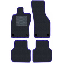 Tegin Hyundai Accent Era 2005-2011 Siyah Halı Mavi Kenar Deri Petek Topuk Paspas