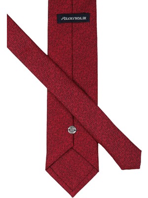 Kravatkolik Kırmızı Kum Desen Mendilli Klasik Kravat KK9309