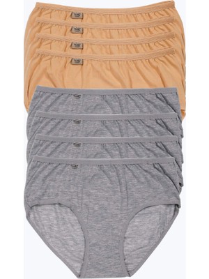 Tutku Kadın Ten Gri 10'lu Paket Likralı Bato Külot 78445698770