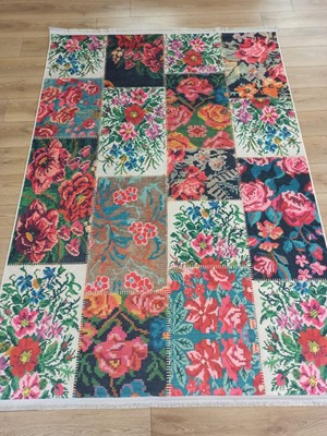 Çam Halı Gloria TD76602 Multi Karabağ Patchwork Desen Dokuma Saçaklı Kilim