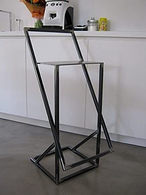 Abronya Metal Bar Taburesi Yüksek Sandalye Renk Siyah