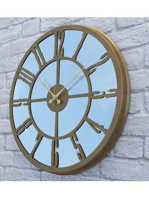 Markakanvas Metal  Aynalı Duvar Saati  ( Çap 50 cm -Çap 80 cm )