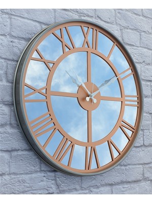 Markakanvas Metal Kasa Aynalı Duvar Saati  ( Çap 50 cm -Çap 80 cm )
