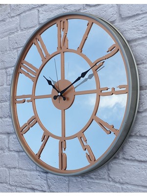 Markakanvas Metal Kasa Aynalı Duvar Saati  ( Çap 50 cm -Çap 80 cm )