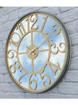 Markakanvas Metal Kasa Aynalı Duvar Saati  ( Çap 50 cm -Çap 80 cm )