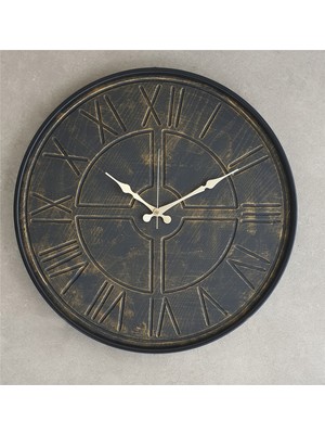Markakanvas Siyah Metal Kasalı Duvar Saati   50 x 80  cm