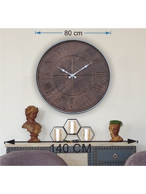 Markakanvas Metal Kasalı Beton Renkli Duvar Saati     50 x 80  cm