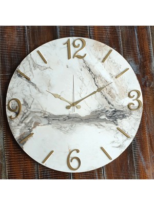 Markakanvas Mermer Desenli  Duvar Saati     50 x 80  cm