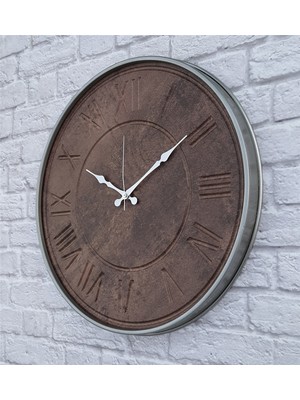 Markakanvas Metal Kasalı Beton Renkli Duvar Saati     50 x 80  cm