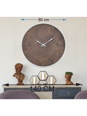 Markakanvas Metal Kasalı Beton Renkli Duvar Saati     50 x 80  cm