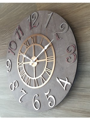 Markakanvas Mermer Desenli ayna Rakamlı Duvar Saati     50 x 80  cm
