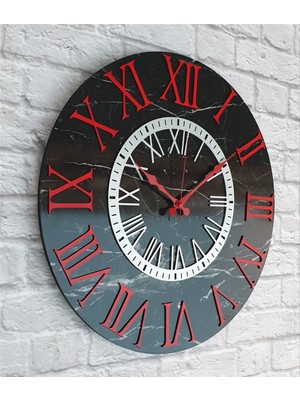 Markakanvas Mermer Desenli  Duvar Saati   ( Çap 50 cm - 80 cm )