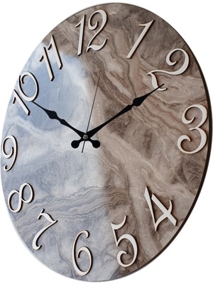 Markakanvas Mermer Desenli ayna Rakamlı Duvar Saati     50 x 80  cm