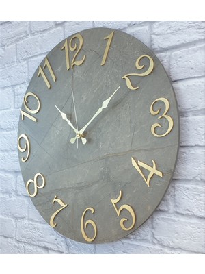 Markakanvas Mermer Desenli ayna Rakamlı Duvar Saati     50 x 80  cm