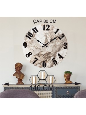 Markakanvas Mermer Desenli  Duvar Saati     50 x 80  cm