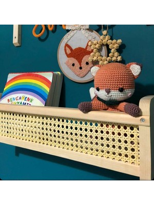 Babyroomstore Ahşap Hazeran Duvar Rafı Çocuk Odası Montessori Kitaplık Raf