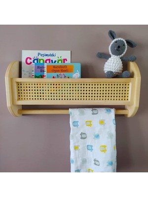 Babyroomstore Hazeranlı Ahşap Raf Kitaplık Askılık