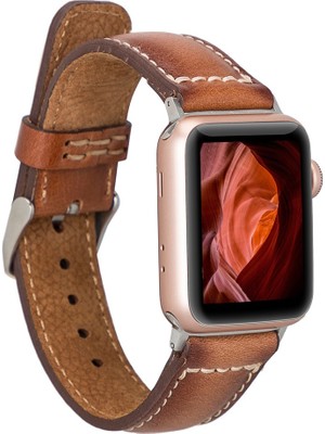 PLM Apple Watch Uyumlu Deri Kordon Sen 38-40MM RST2EF Taba