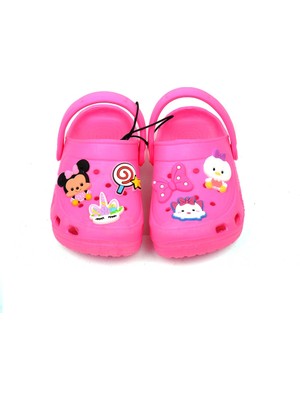 Crocs Tarz Model Sandalet Terlik Minnie Unicorn Kedi Süslü Neon Pembe