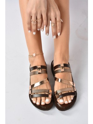 Fox Shoes Kahverengi/bronz Hakiki Deri Kadın Sandalet K374680103