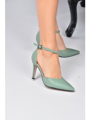 Fox Shoes Yeşil Topuklu Kadın Ayakkabı K404010709
