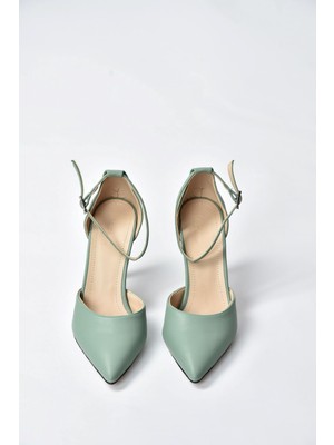 Fox Shoes Yeşil Topuklu Kadın Ayakkabı K404010709