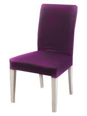 Bogda Balpeteği Desen Likralı Yıkanabilir Sandalye Kılıfı Mor Renk| Sandalye Örtüsü 6'lı