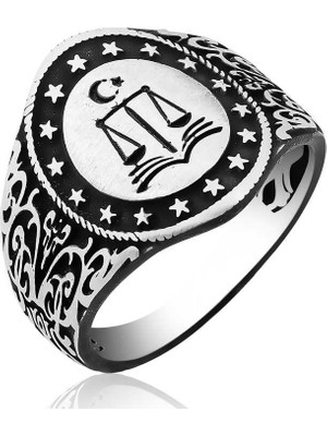 Gumush Gümüş Adalet Terazisi Erkek Yüzük