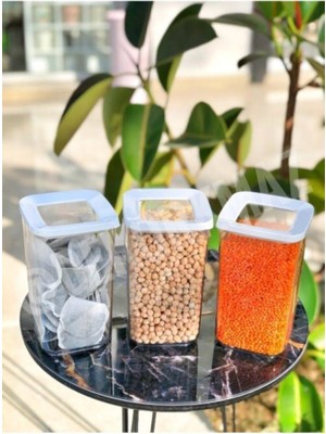 Vip Ahmet Kare Vakumlu Saklama Kabı - 1200 ml, 6'lı Set, Sağlığa Zararsız Sert Plastik, Yerli Üretim