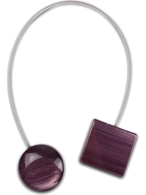 Alesta Home Döküm Yuvarlak Mıknatıslı Perde Tutucu Magnet 6x15cm - Mor, Tek Ebat