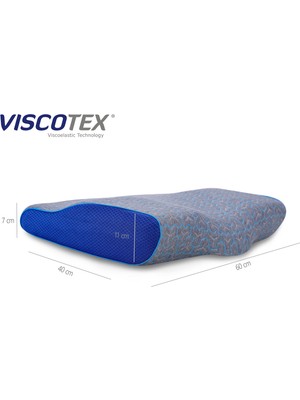 Viscotex 60 x 40 x 11 cm Boyun Destekli Isı Düzenleyici Kılıflı %100 Pamuk Taşıma Çantalı Yastık