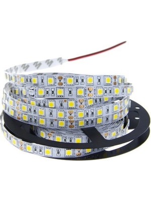 Filonline 3528 Şerit LED 12V 120° 6A 72W 10MM Tek Çip Silikonsuz Beyaz 5 Metre Şerit LED