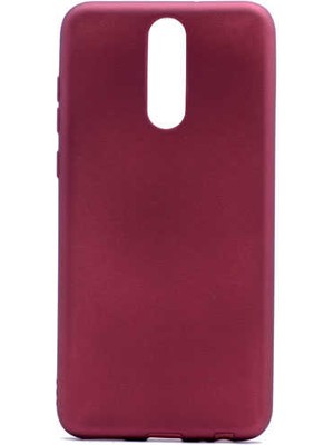 Case 4U Huawei Mate 10 Lite Kılıf Klasik Mat Silikon Lüks Arka Kapak Premier Mürdüm