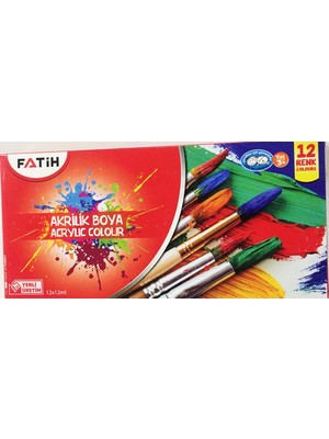 Fatih Tüplü Akrilik Boya 12 Renk 12 ml