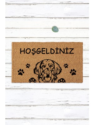 Paspas Yap Köpekli ve Pati Izleri Hoşgeldiniz Yazılı Paspas